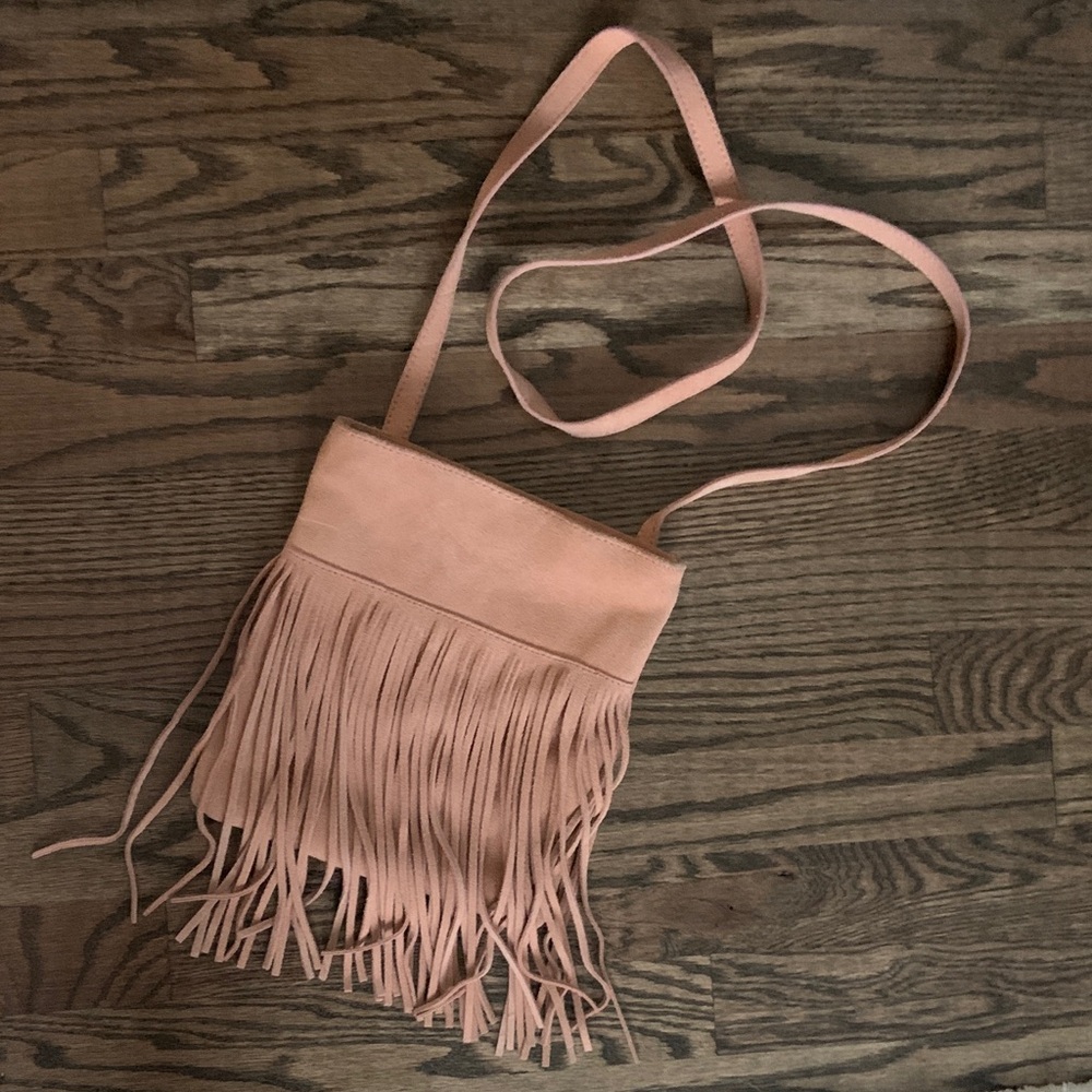 Margot Tan Suede Fringe Crossbody Bag